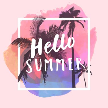 Hello Summer. Modern calligraphic 