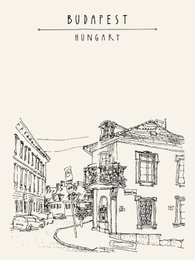 Budapeşte şehrinde sokak köşesi