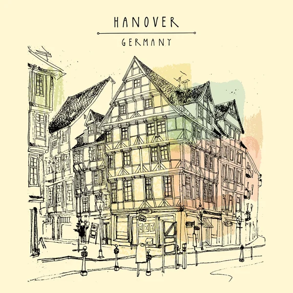 Vieille ville de Hanovre, Allemagne — Image vectorielle