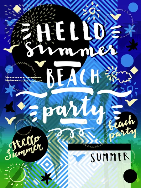 Bonjour Summer Beach Party . — Image vectorielle