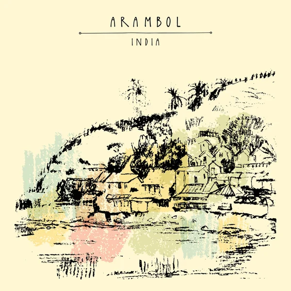 Arambol, australská, Indie. — Stockový vektor