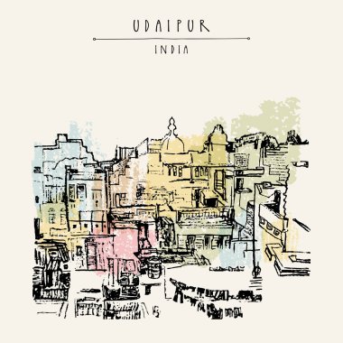 Udaipur manzarası, Rajasthan, Hindistan. 