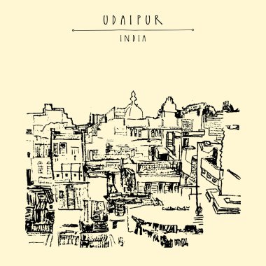 Udaipur manzarası, Rajasthan, Hindistan. 