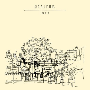 Udaipur manzarası, Rajasthan, Hindistan.