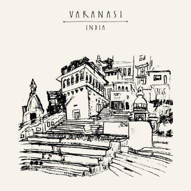 Ghat varanasi, Hindistan içinde. 