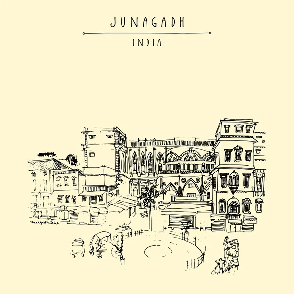 Junagadh, Gujarat, Inde . — Image vectorielle
