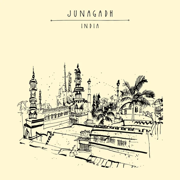 Mesquita em Junagadh, Gujarat, Índia . —  Vetores de Stock