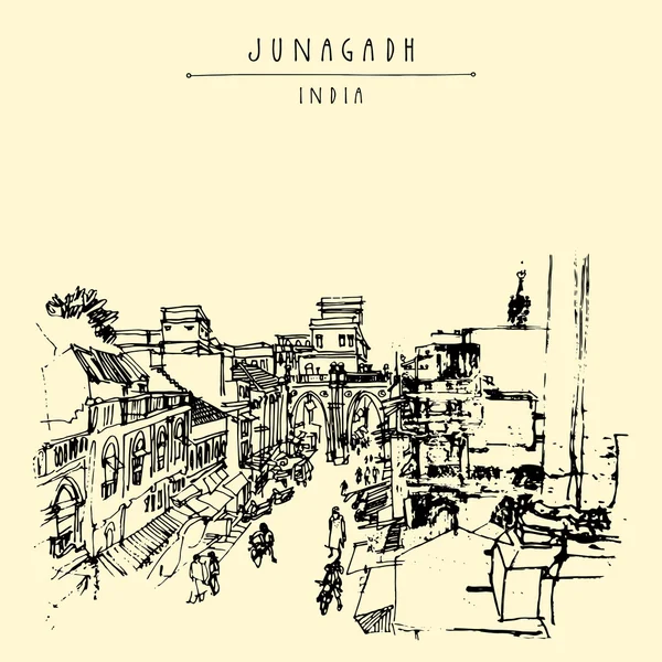 Junagadh, Gujarat, Indien. — Stock vektor