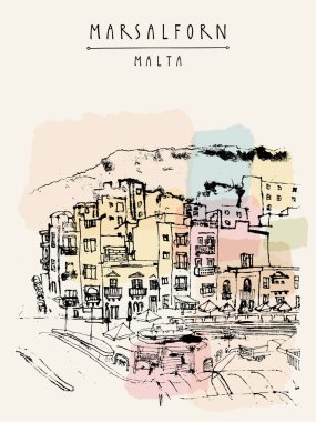 Marsalforn, Gozo adası, Malta.