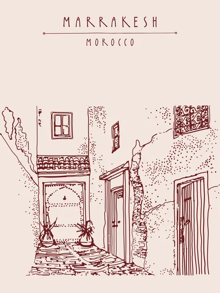マラケシュ、モロッコの家 — ストックベクタ
