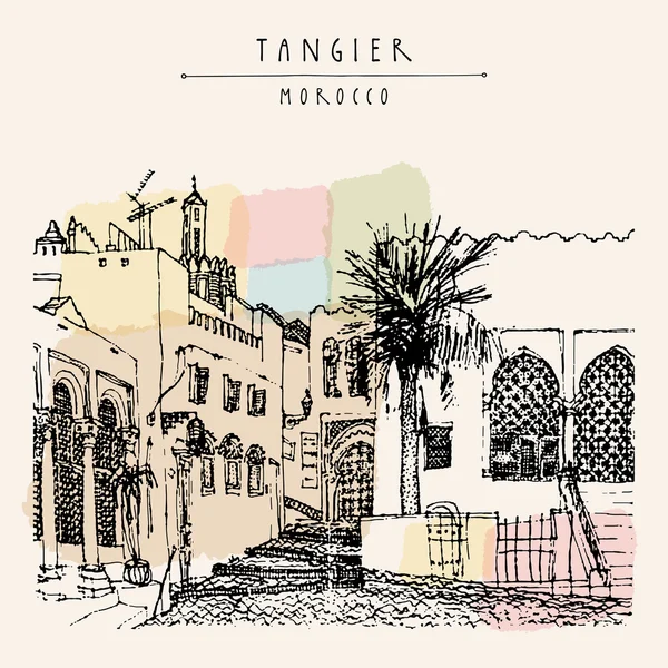 Casco antiguo (Medina) en Tánger — Vector de stock