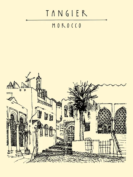 Casco antiguo (Medina) en Tánger — Vector de stock