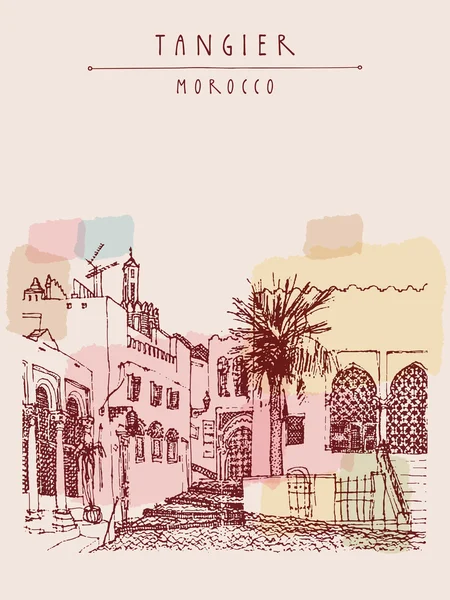 เมืองเก่า (เมดิน่า) ใน Tangier — ภาพเวกเตอร์สต็อก