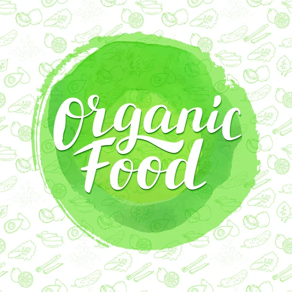 Organic food lettering. — Stock Vector