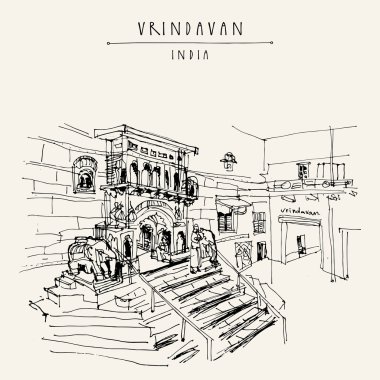 Vrindavan kutsal şehir görünümünü