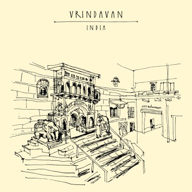 Vrindavan kutsal şehir görünümünü