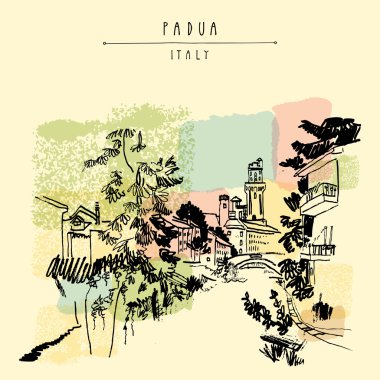 Padua İtalya el çekilmiş kartpostal
