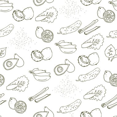 sağlıklı gıdalar ile desen