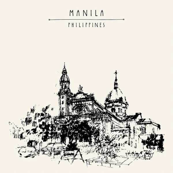 Manila Katedrali. Intramuros — Stok Vektör
