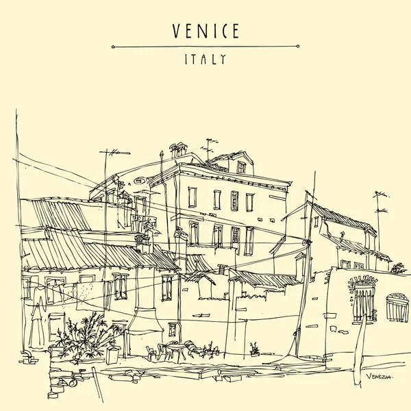 Banco del Canal en Venecia, Italia . — Vector de stock