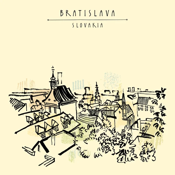 Skyline Bratislava, Eslovaquia — Vector de stock