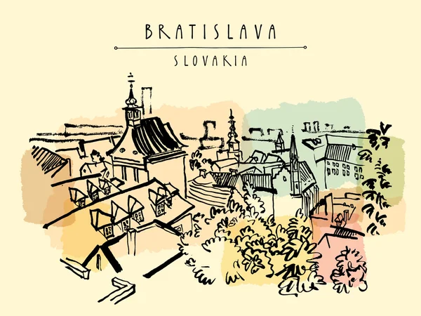 Bratislava manzarası, Slovakya — Stok Vektör