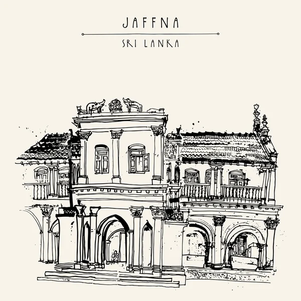 Antico edificio storico di Jaffna — Vettoriale Stock