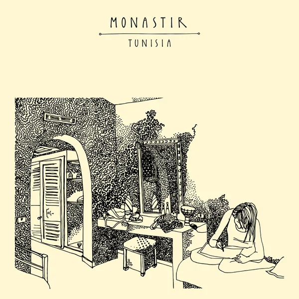 Готельний номер у Монастір, Туніс — стоковий вектор