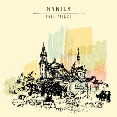 Manila Cathedral. Intramuros clipart