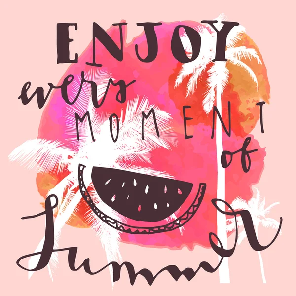 Enjoy Every Moment Of Summer card — Stock Vector