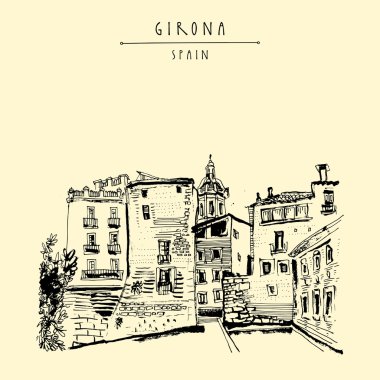Girona'da eski şehir, Katalonya, İspanya