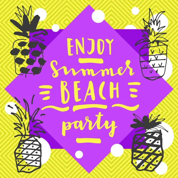 Godetevi Summer Beach Party card — Vettoriale Stock