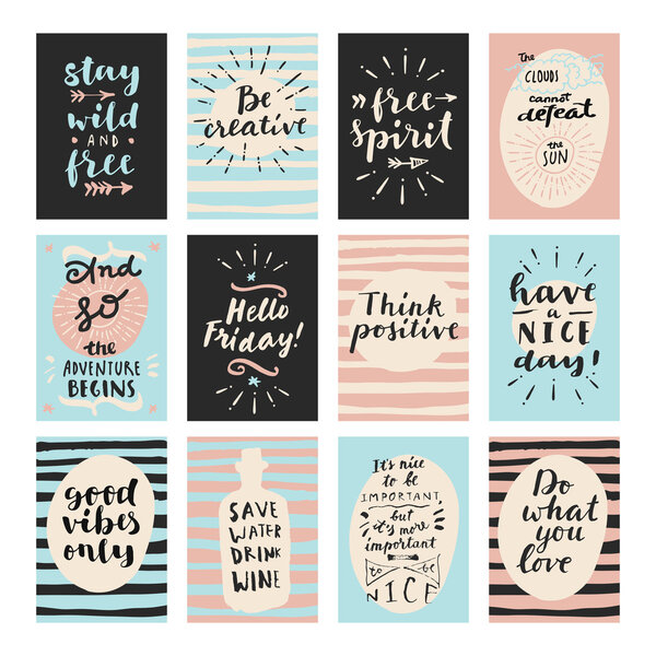 Set of modern calligraphic posters 