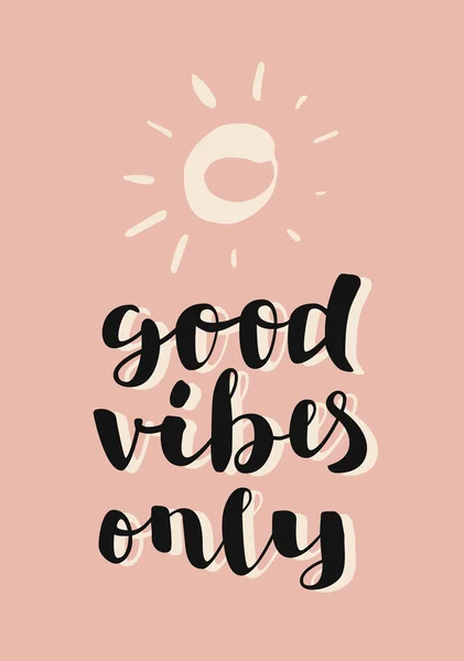 Good Vibes Only message card — Stock Vector