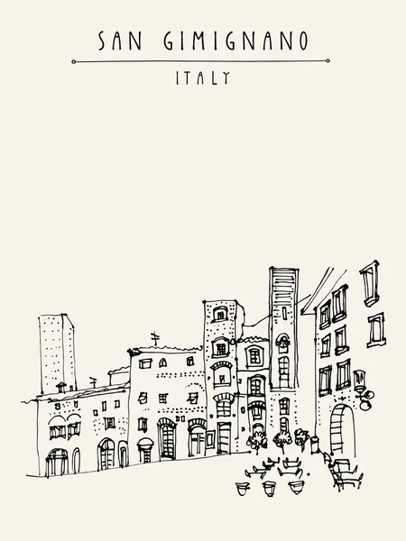 ซานกิมินาโน ทัสกานี อิตาลี — ภาพเวกเตอร์สต็อก