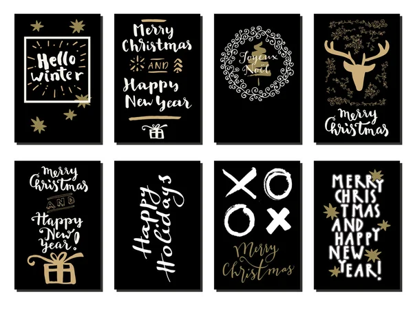 Ensemble de cartes de Joyeux Noël — Image vectorielle