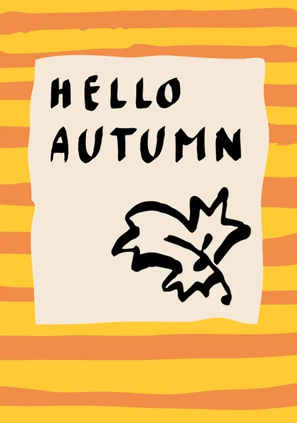 Bonjour l'automne. Composition calligraphique moderne — Image vectorielle