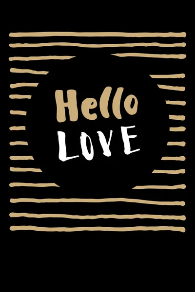 Hola tarjeta de amor — Vector de stock