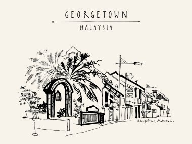 Georgetown Chulia sokak görünümü, Malezya 