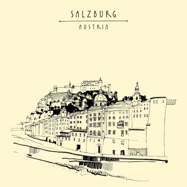 Salzburg manzarası, Avusturya, Europe 