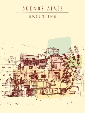 Favela district in Buenos Aires, Argentina clipart