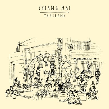 Budist tapınağında heykeller ans heykelleri 