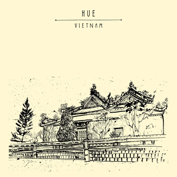 Hue, Vietnam. Ciudadela — Vector de stock