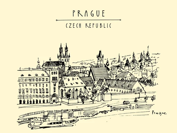 Praag, Tsjechië, Europa — Stockvector