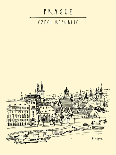 プラハ、チェコ共和国、ヨーロッパ — ストックベクタ