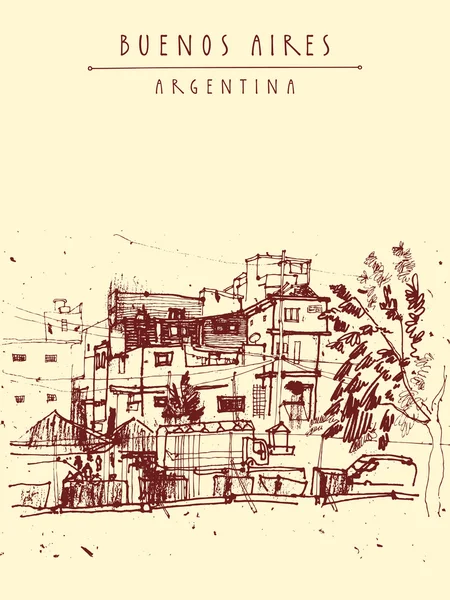 Район Фавела в Буэнос-Айресе — стоковый вектор