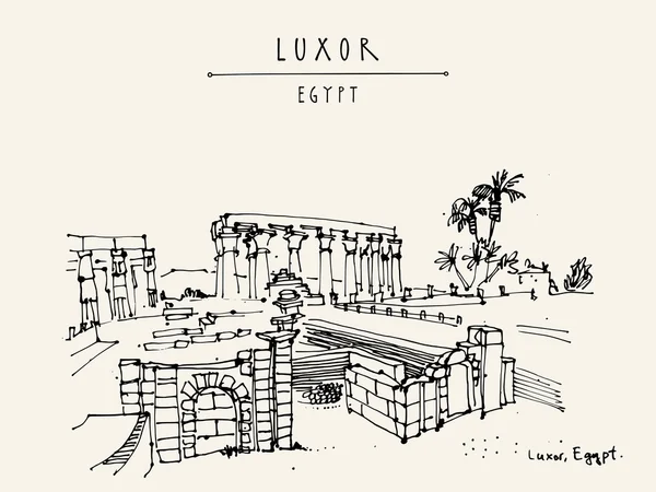 Luxor templo, Egito — Vetor de Stock