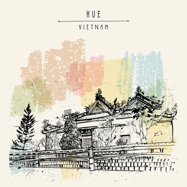 Hue, Vietnam. Ciudadela — Vector de stock