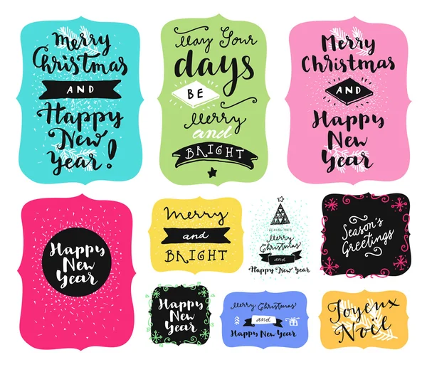 Set of Merry Christmas logos — Stock Vector