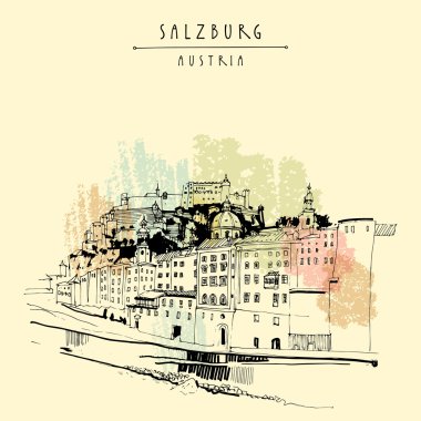 Salzburg manzarası, Avusturya, Europe 